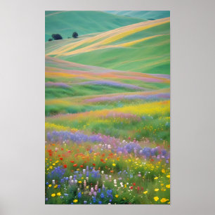 Picturesque Ligcape Mountains Valley Nature Lugn Poster