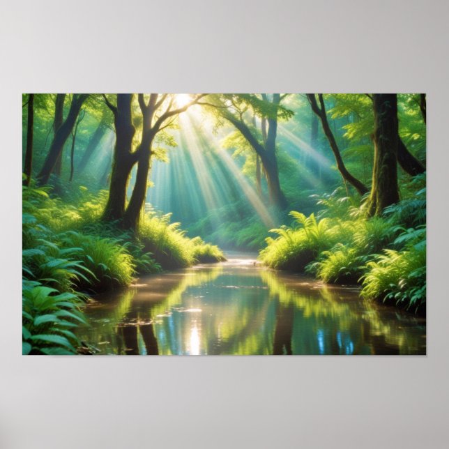 Picturesque Ligcape Panoramic River Nature Lugn Poster (Framsidan)