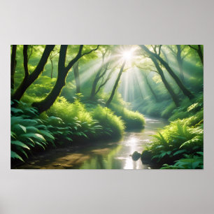 Picturesque Ligcape Panoramic River Nature Peace Poster