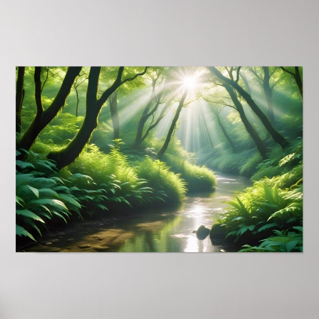 Picturesque Ligcape Panoramic River Nature Peace Poster (Framsidan)