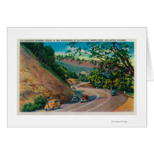 Picturesque Los Gatos Highway nära Santa Cruz Hälsningskort