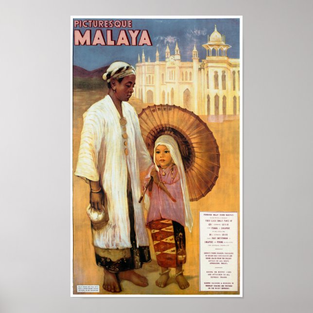 Picturesque Malaya Restated Vintage resor Poster (Framsidan)