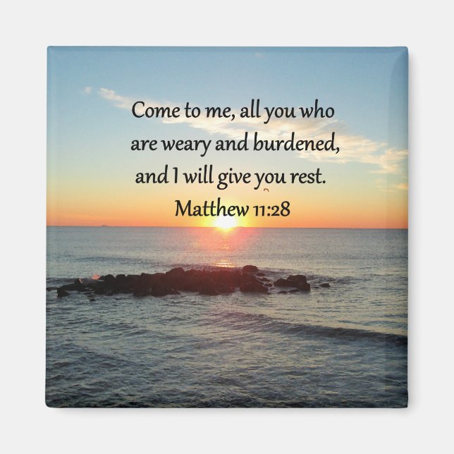 PICTURESQUE MATTHEW 11"28 SCRIPTURE VERSE MAGNET (Framsidan)