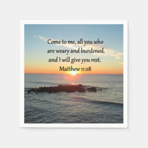 PICTURESQUE MATTHEW 11"28 SCRIPTURE VERSE PAPPERSSERVETT