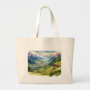 Picturesque Mountain Valley Artwork Jumbo Tygkasse