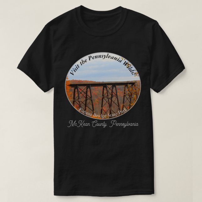 Picturesque PA Vilds Souvenir Kinzua Bridge DK T Shirt (Design framsida)