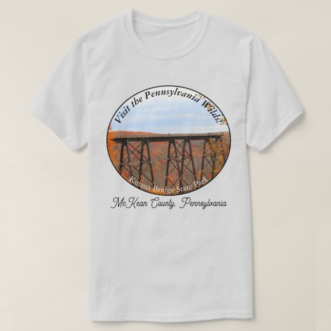 Picturesque PA Vilds Souvenir Kinzua Bridge LT T Shirt (Design framsida)
