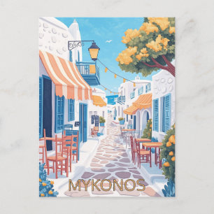 Picturesque Streets of Mykonos Vykort