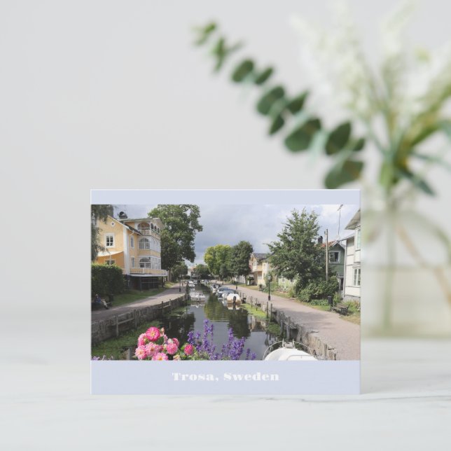 Picturesque Trosa River, Sverige Vykort (Stående Fram)