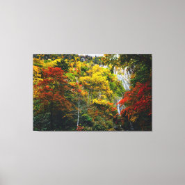 Picturesque View of Fall Hagoromo Falls Hokkaido Canvastryck