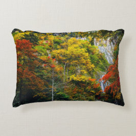 Picturesque View of Fall Hagoromo Falls Hokkaido Prydnadskudde