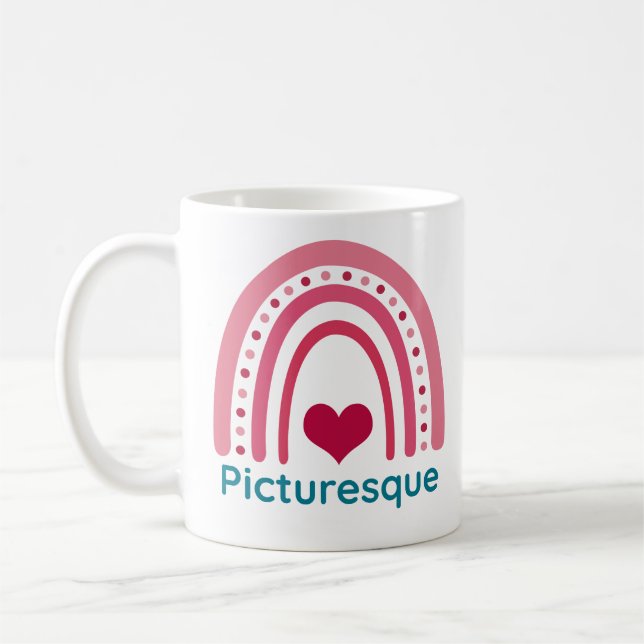 Picturesque Viva Magenta Boho Rainbow Kaffemugg (Vänster)
