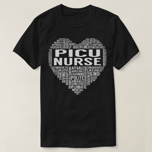 Picu Nurse Heart T Shirt (Design framsida)