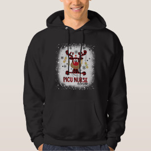PICU Nurse Reindeer jul Pajama Julafton Hoodie