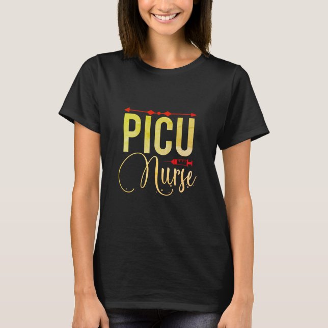 PICU Nurse T Shirt (Framsida)