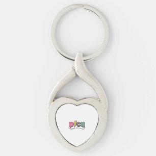 PICU Pediatrisk intensivvårdsavdelning Sjuksköters Twisted Heart Silverfärgad Nyckelring