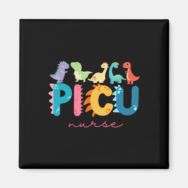 Picu Pediatrisk Sjuksköterska Dinosaurier Picu Squ Magnet (Framsidan)
