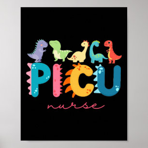 Picu Pediatrisk Sjuksköterska Dinosaurier Picu Squ Poster