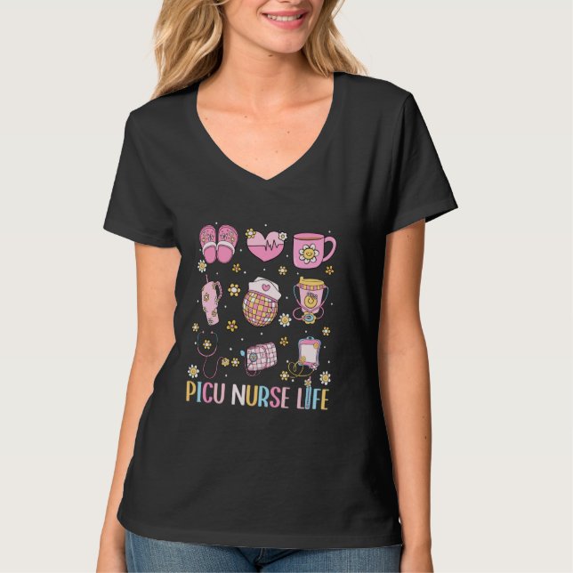 PICU Pediatriska sjuksköterskor Life Retro Cute Nu T Shirt (Framsida)