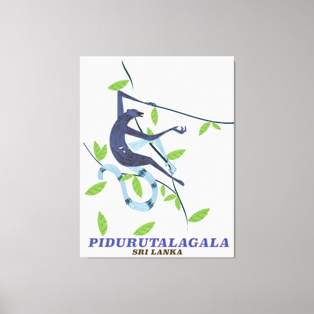 Pidurutalagala Sri Lankas reseaffisch. Canvastryck (Framsida)