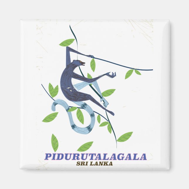 Pidurutalagala Sri Lankas reseaffisch. Magnet (Framsidan)