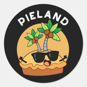 Pie-land Rollig Ö Pun Mörk BG Runt Klistermärke