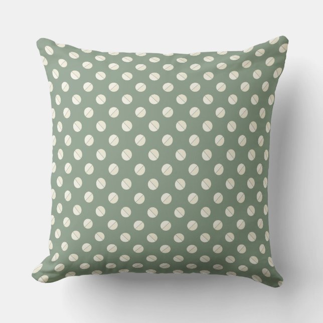 Pie Polkadot" Sage & Tonal Cream Kudde (Framsida)