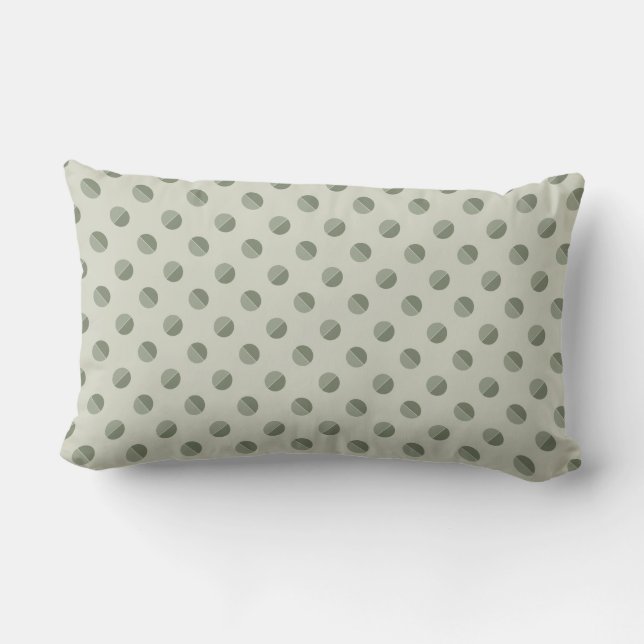 Pie Polkadot" Sage & Tonal Kräm Lumbarkudde (Baksida)