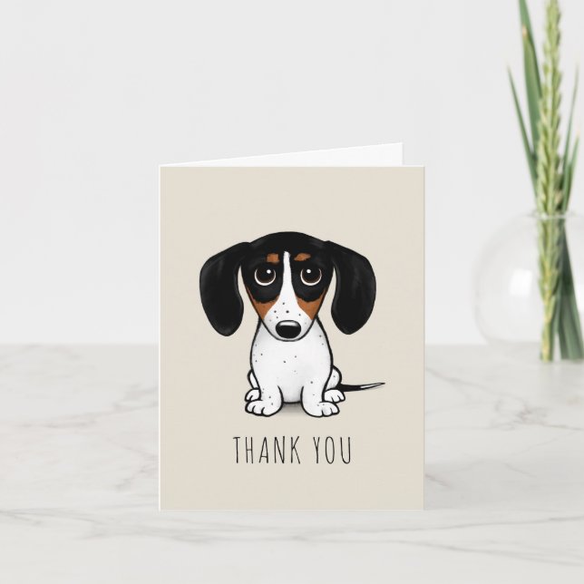 Piebald Dachshund Anpassningsbar Greeting Card-kor Tack Kort (Framsida)