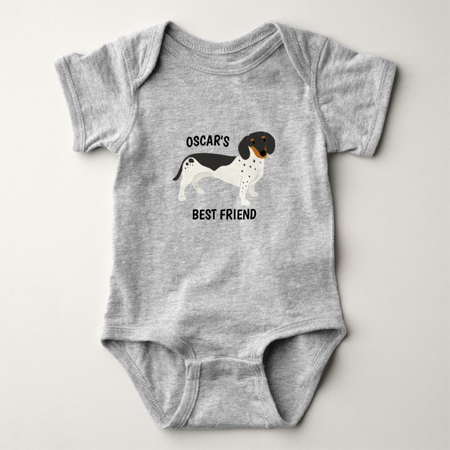 Piebald Dachshund Best Friend T Shirt (Framsida)
