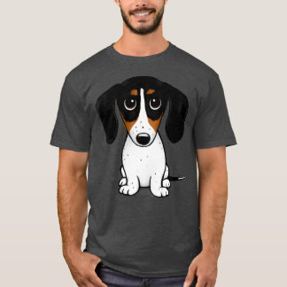 Piebald Dachshund Cute Black Tan and White Wiener  T Shirt