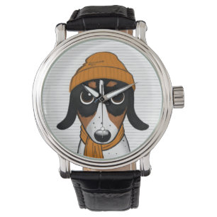 Piebald Dachshund Cute Hipster Hund Armbandsur
