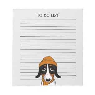 Piebald Dachshund Cute Hipster-Hund Längst Anteckningsblock