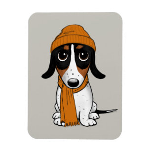 Piebald Dachshund Cute Hipster, Hund Magnet