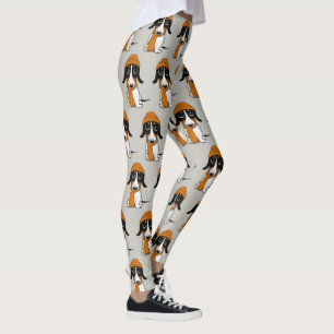 Piebald Dachshund Cute Hipster-Hund mönstrad Leggings