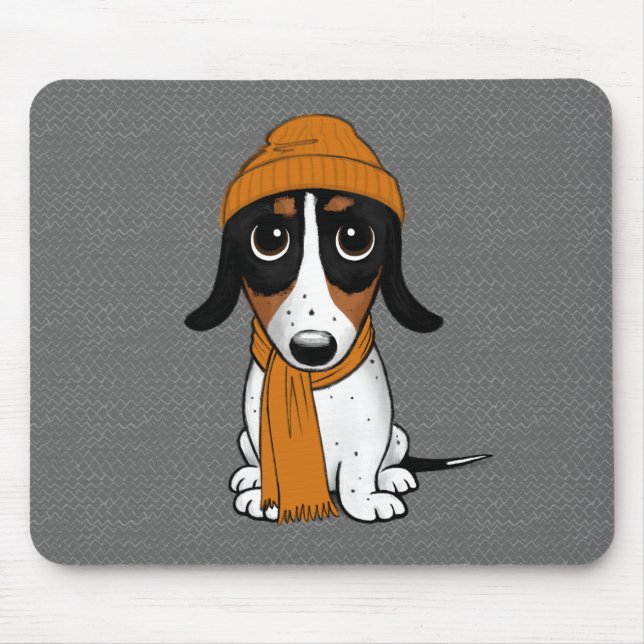 Piebald Dachshund| Cute Hipster-Hund Musmatta (Framsidan)