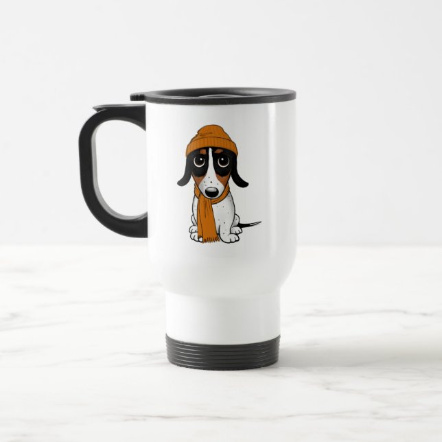 Piebald Dachshund Cute Hipster, Hund Resemugg (Vänster)