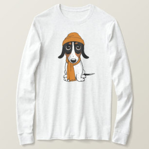 Piebald Dachshund Cute Hipster, Hund T Shirt