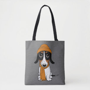 Piebald Dachshund Cute Hipster, Hund Tygkasse