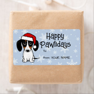 Piebald Dachshund Cute Jul till Hund från Gift til Fraktsedel