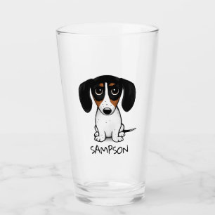Piebald Dachshund Cute Puppy Anpassningsbar Glass Glaskopp