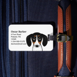 Piebald Dachshund Cute Puppy Hund Bagagebricka