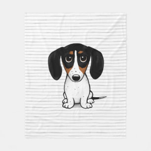 Piebald Dachshund Cute Puppy Hund Flexid Blanket Fleecefilt