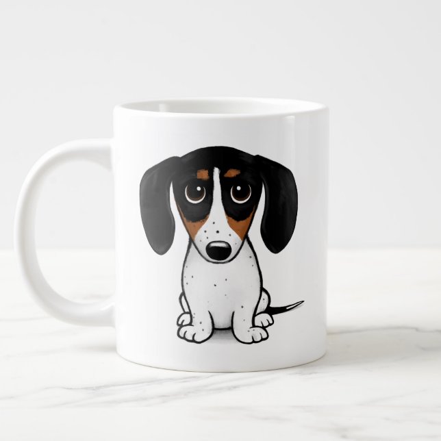 Piebald Dachshund | Cute Puppy Hund Jumbo Mugg (Vänster)