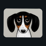 Piebald Dachshund Cute Puppy Hund Magnet<br><div class="desc">En roligt köksmagnet för Piebald Dachshund älskare. Svartvit,  brun och vit färgad Doxie. Besök Jenns Doodle World om du vill ha ännu fler tillbehör till hemmet och kontoret med detta rolig hund och mer originella wiener hund design.</div>