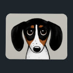 Piebald Dachshund Cute Puppy Hund Magnet<br><div class="desc">En roligt köksmagnet för Piebald Dachshund älskare. Svartvit,  brun och vit färgad Doxie. Besök Jenns Doodle World om du vill ha ännu fler tillbehör till hemmet och kontoret med detta rolig hund och mer originella wiener hund design.</div>