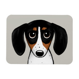 Piebald Dachshund Cute Puppy Hund Magnet