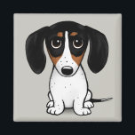 Piebald Dachshund | Cute Puppy Hund Magnet<br><div class="desc">En roligt kylmagnet för Piebald Dachshund älskare. Svart,  betisk och vit Doxie. Besök Jenns Doodle World om du vill ha ännu fler tillbehör till hemmet och kontoret med detta rolig hund och mer originella wiener hund design.</div>