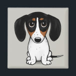 Piebald Dachshund | Cute Puppy Hund Magnet<br><div class="desc">En roligt kylmagnet för Piebald Dachshund älskare. Svart, betisk och vit Doxie. Besök Jenns Doodle World om du vill ha ännu fler tillbehör till hemmet och kontoret med detta rolig hund och mer originella wiener hund design.</div>