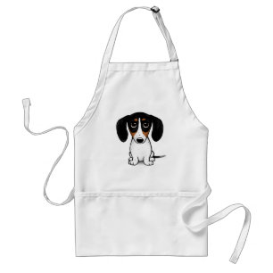Piebald Dachshund Cute Puppy Hund Vuxen Apron Förkläde